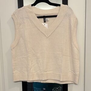 a new day Cream V-Neck Knit Sweater Vest